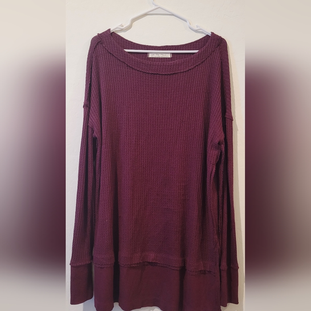 We The Free Burgundy Oversized Sweater Small